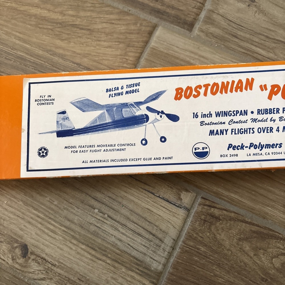 Peck Polymers Bostonian "Pup" PP-30 – 16″ Wingspan – Rubber Powered Aircraft Kit - Picture 2 of 7